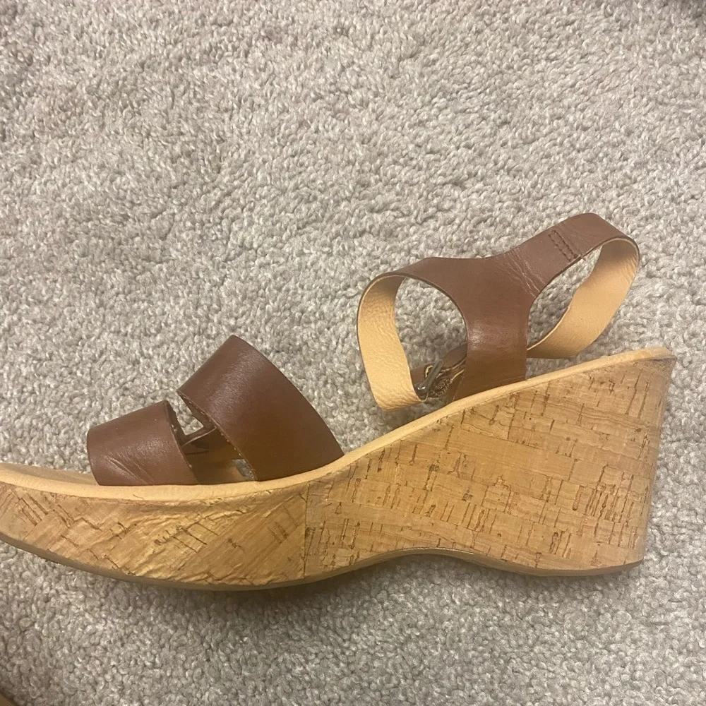 Kork-Ease Brown Leather Wedges